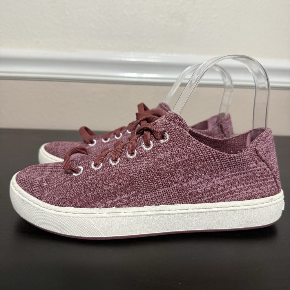 L. L. Bean Eco Bay Knit Sneaker‎ Slip-On Womens Comfort Flats Maroon Rose Sz 6.5